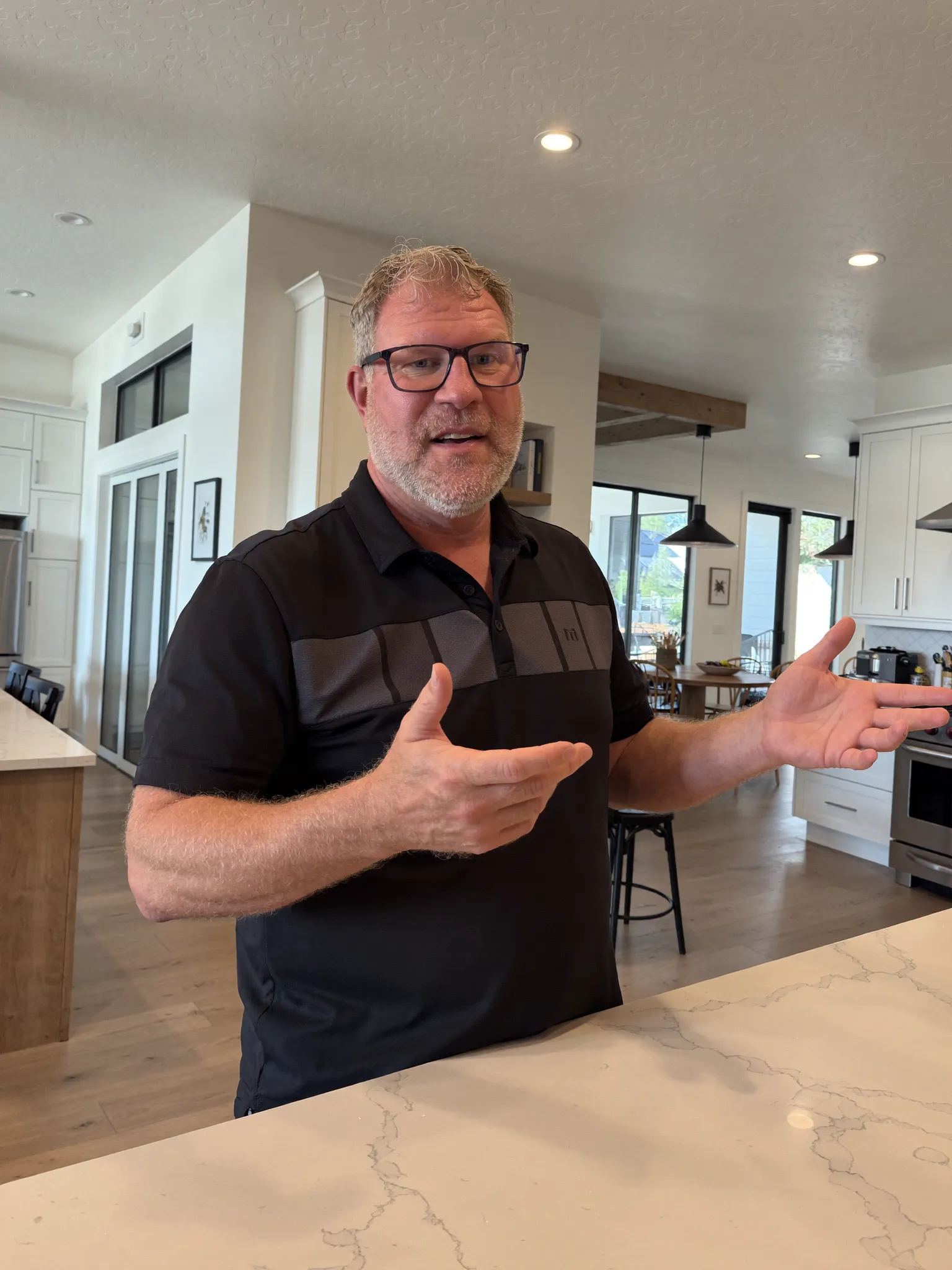 Matt Valentine in a kitchen